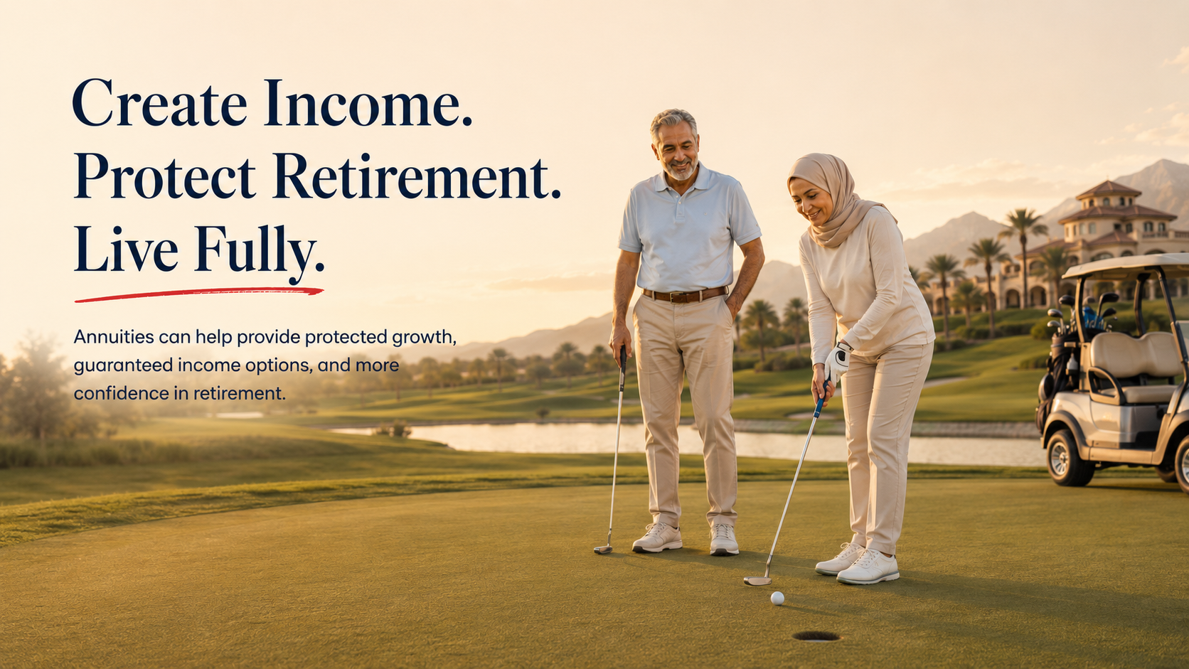 Create Income. Protect Retirement. Live Fully. Annuities hero banner.